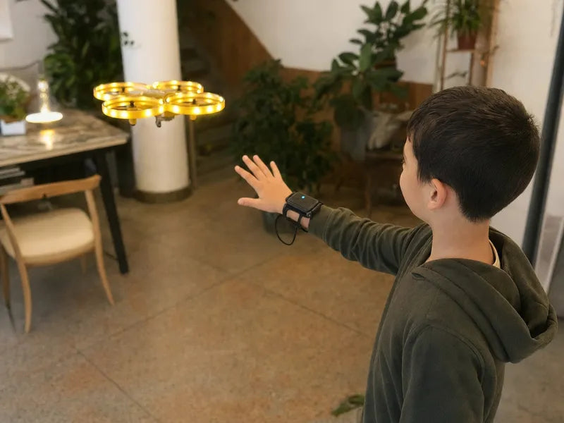 Kids flying The Hover Pro at home